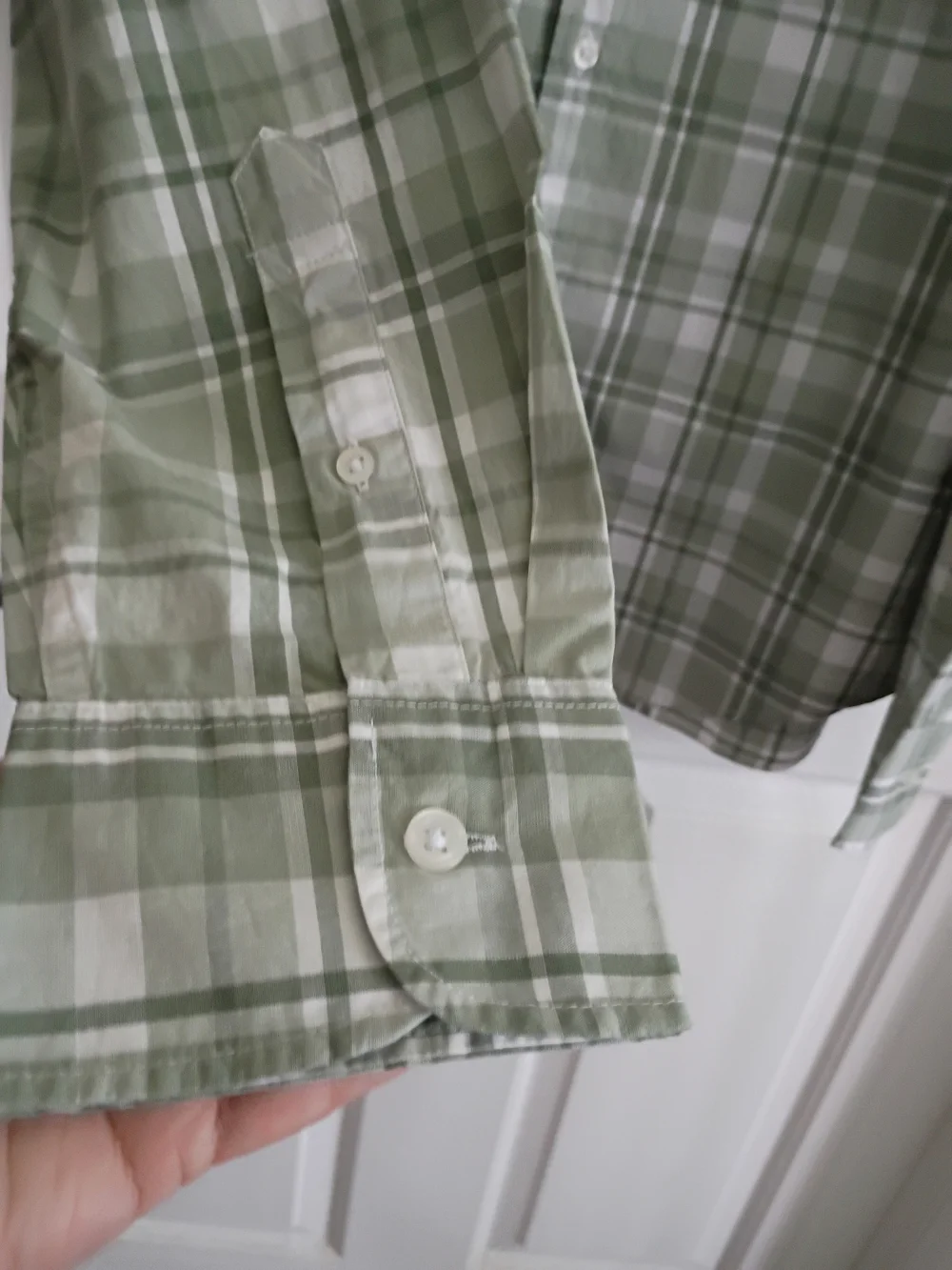 J. Crew Green and White Plaid Button-Down Shirt